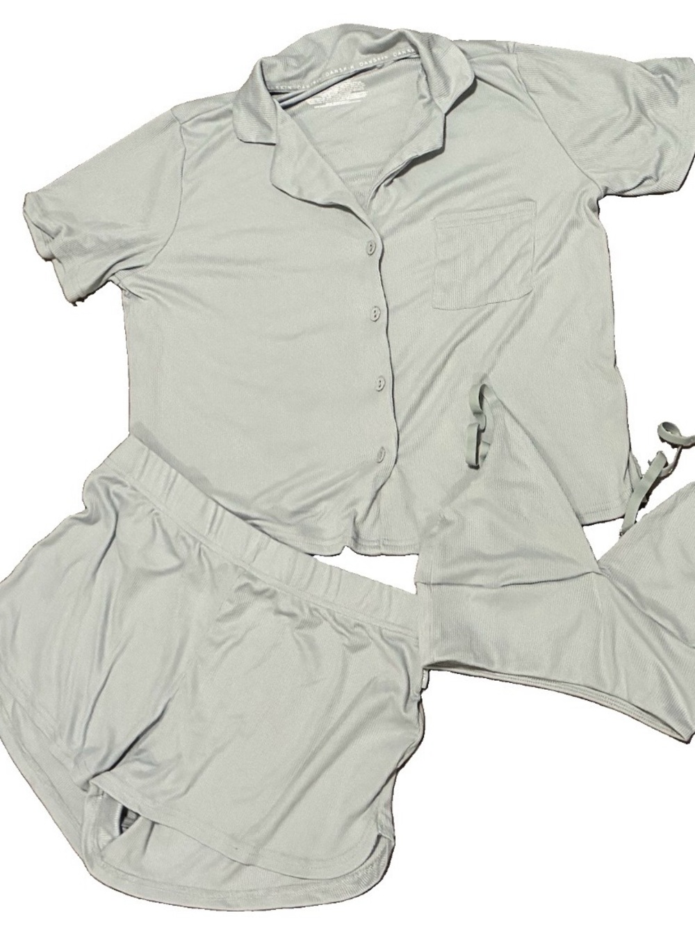 Danskin Women’s Small 3 Piece Lounge Pajama Set Bralette Top Shorts Ribbed